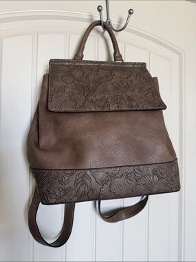 Darcy Marks London Vegan Leather Backpack Taupe